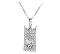 predolo Couple Necklace Chain Necklace Charms Adjustable Long Chain for Party Holiday Anniversary, Silver