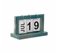 predolo Desktop Flip Calendar Tabletop Hanging Date Cards Rectangular Desktop Decor, Blue, Flip Calendar Assembled