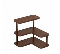 predolo Desktop Organizer Space-Saving Corner Organizer Three-Tier Space-Saving-Tier Rack for Tea Room, Walnut Color, Modern Minimalist Corner Tiered Shelf