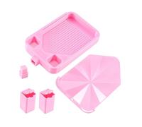 predolo Diamond Tray with Lid, Organizer for Craft Supplies And Embroidery Workshop, Pink