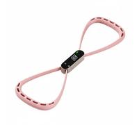 predolo Digital Counting Pull Rope Anti-Slip Handles Shoulder Opening Stretcher Sweatproof Arm and Shoulder Stretcher for Women, Home Workout, Travel, Office, Pink