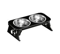 predolo Dog Feeders Feeder Stand Versatile Feeding Station Stainless Steel Stand, Black