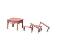 predolo Dollhouse Desk And Chair Set in Vintage Design, 1:64 Scale, Mini Stool And Table for Christmas Decoration in The Bedroom, in The, Unpainted