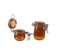 predolo Dollhouse Jar with Lid Detailed Mini Container Jar Small Container for Collectors, Hobbyists, Amber