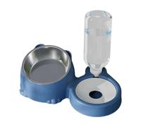 predolo Double Cat Bowls, 15° Tilted Pet Feeder, Food Dispenser, Cat Dish, blue