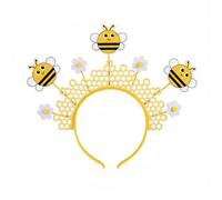 predolo Easter Bee Headband Cosplay Honeycomb Crown Headband Ready to Wear Novelty Accessory for Girls, Party