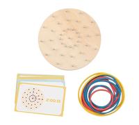 predolo Educational Geoboard Wooden Board Game with Elastic Cards, Didactic Toy for Fine Motor Skills, Teaching Shapes, And Early Learning, without Model