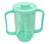 predolo Elderly Sippy Cup Drinking Cup Clear Scale Portable, Premium, 350ml, Professional with Lid with 2 Handles Elderly Bed Care, Style C