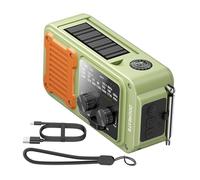 predolo Emergency Radio Hand Crank Emergency Preparedness Rechargeable Portable Weather Radio for Outdoor Storms Traveling Camping, green