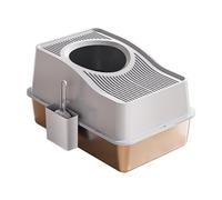 predolo Enclosed Cat Toilet with Sturdy Design for Easy Cleaning 60x40x40cm Top Entry, Grey
