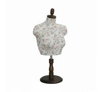 predolo Female Torso Mannequin Sturdy Window Base Display Mannequin Neck Cap Bust Display Stand for Sewing Room , Canary Linen , With Solid Wood Round Base
