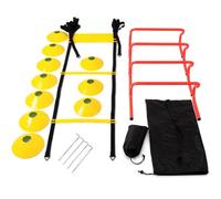predolo Football Training Equipment Set, Agility Ladder & Cones, Speed Training Equipment with Resistance Parachute, Carry Bag for Young Footballers, A-variety set Set
