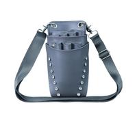 predolo Hairdressing Scissors Case with Belt, Barber Gift, PU Leather Waist Bag, Organizer for Hairdressers, Hairstylists, Gray