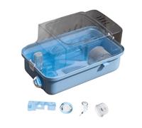predolo Hamster Cage Spacious Portable Double Layer Habitat Transparent Openable Top Small Animal Cage with Water Bottle Suitable for Sugar Gliders, blue