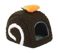 predolo Hamster Warming Bed, Guinea Pig Cave Bed, Habitat, Sleeping Nest for Dwarf Gerbils And Flying Squirrels, Dark Brown