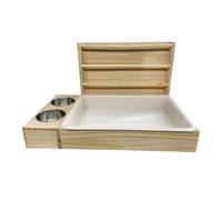 predolo Hay Feeder, Toilet with Feeding Box, Hideout, Foraging Toy, Hay Holder for Gerbils, Hamsters And Chinchillas