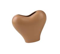 predolo Heart-shaped Ceramic Vase, Creative Romantic Flower Vase, Table Decoration, Flower Arrangement for The Bedroom, Gift, brown