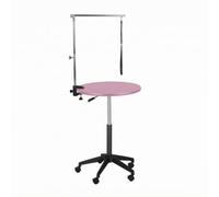 predolo Height Adjustable Grooming Table, Pink Top With | Sturdy Metal Frame, Hydraulic animal workstation, for Home, Dog Owners