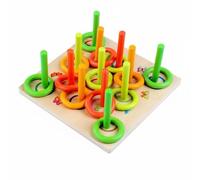 predolo Hoop Stacking Board Fine Motor Skills Wooden Hoop Insert Board Occupational Therapeutic Equipment for Stroke Patients, Colorful Number Ring Toss