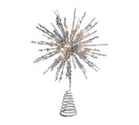 predolo Illuminated Star Tree Topper for Holiday Celebrations, Silvery