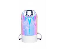 predolo Iridescent Waterproof Bucket Bag PVC Material Holographic Dry Bag Multi-Functional Fold-Down Top Waterproof Sack for Boating, Swimming, Camping