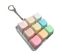 predolo Keyboard Toy with, Toy, Cube, Compact, Fun, Gifts for Adults, Portable Mechanical Keyboards, Keychain, Rainbow Bear