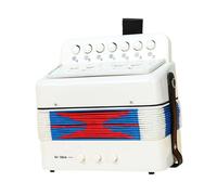 predolo Kids Accordion 7 Key Mini Musical Instrument Lightweight Development Compact 7 Key Button Accordion for Home Birthday Gift, White