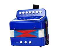 predolo Kids Accordion 7 Key Mini Musical Instrument Lightweight Development Compact 7 Key Button Accordion for Home Birthday Gift, Blue