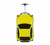 predolo Kids Car Shaped Luggage Telescopic Handle Child's Sit-on Suitcase PC Material Children's Rideable Travel Case for Vacation, Yellow