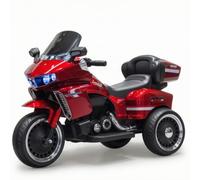 predolo Kids Stable Youngster's Push-Along Motorcycle Vehicle with Storage Box for Playroom, Red, Dual Drive 12V7A Painted Leather Seat