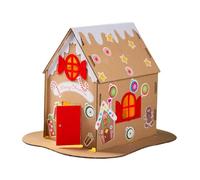 predolo Kraft Christmas Houses Unassembly Cardboard House Projects Art Christmas Craft Houses Kits for Preschool, Style C