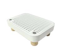 predolo Litter Box Step Footboard Ramp Sifter Box with Function Washable Pet Cat Litter Mat, White
