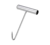 predolo Manhole Hook Single Hook Lifter Tool T Shape Cover Pulling Hook Steel Handle Door Lifting Hook Sewer Application Suitable for Factory Equipment Repair, 20CM