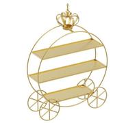predolo Metal Dessert Display Rack Elegant Carriage Style Dessert Stand Distinctive Design Tiered Pastry Display with Trays for Weddings, Parties, Gold