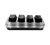 predolo Mini 4 Key Keypad Self Programming Plug and Play Portable Game Keyboard USB Wired for Video Games Working Keyboard Test, black