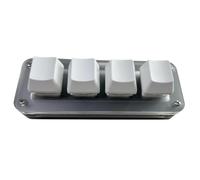 predolo Mini 4 Key Keypad Self Programming Plug and Play Portable Game Keyboard USB Wired for Video Games Working Keyboard Test, white