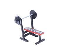 predolo Mini Exercise Equipment Furniture Toy, Realistic Classic Miniature Sports Models, Dollhouse Decoration for Interior Design, Micro Scene, Bench press barbell