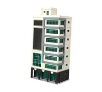 predolo Miniature Building City Building Diorama Model Kit Mini Architecture Kit Made of PP for Model Railway Landscapes Craft Enthusiasts Display, Light Yellow