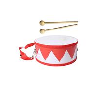 predolo Montessori Double Sided Hand Drum Activity Toy Bass Drum Jazz Drum for School Bedroom Home Supplies for, Red White