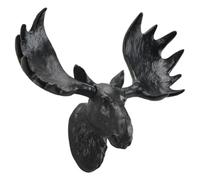 predolo Moose Head Wall Sculpture, 3D Handicraft, Black Wall Mount, Resin Statue, Animal Figurine for Housewarming Parties Or Office