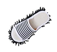 predolo Mop Slippers Men Women Cleaning Sandals Practical Black Stripes Mopping Slippers Cleaning Shoes for Dorm Farmhouse Dusting, 42 To 44 Black