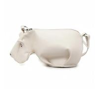 predolo Novelty Animal Shoulder Bag Soft PU Leather Animal Shaped Purse Easy to Clean Hippo Shaped Bag for Women, Beige