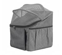 predolo Outdoor Carrier Front Bike Pet Carrier Basket Tote With Rapid Detach Mount Ventilated Mesh And Front Pocket In PVC Oxford Cloth Suitable for city rides cruising daily biking, Gray