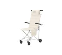 predolo Outdoor Folding Push Seat with Padded Backrest Armrests Metal Frame and Four Wheels Portable Trolley Function Suitable for Outdoor Mobility Visits Shopping Runs Leisure outings