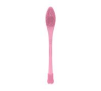 predolo Pet Toothbrush Soft Silicone Double Sided Brush 360 Degree Cat Dog Mouth Cleaning Ergonomic Handle Easy to Clean Suitable for Pet Care Home Use, Pink