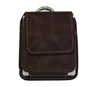 predolo Phone Holster Waist Bag Leather Phone Pouch Belt Case for Backpacking Exploring Traveling, Dark Brown