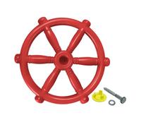 predolo Pirate Ship Steering Wheel Toy, Gym, Steering Wheel, Playground Accessories for Tree Houses, Playhouses, Ladders for The Garden, red
