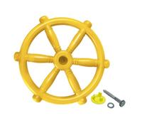 predolo Pirate Ship Steering Wheel Toy, Gym, Steering Wheel, Playground Accessories for Tree Houses, Playhouses, Ladders for The Garden, yellow