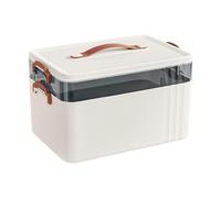 predolo Portable Medical Box, Large Capacity Container, Practical and Stylish, with Lid, for First Aid, Emergency Storage Box for, 2 Layer