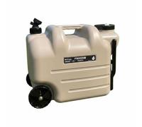 predolo Portable Water Barrel Wheeled Water Jug with Faucet Large Capacity Roller Water Jug for Travel, Camping, Outdoor, RV, Home Use, Easy to Transport, Heavy Duty Khaki